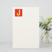 Modern Elegant Professional Monogram Red Yellow 便箋 (スタンド正面)