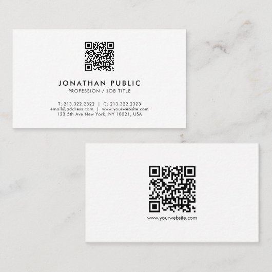 Modern Elegant Professional QR Code Template 名刺 (正面/裏面)