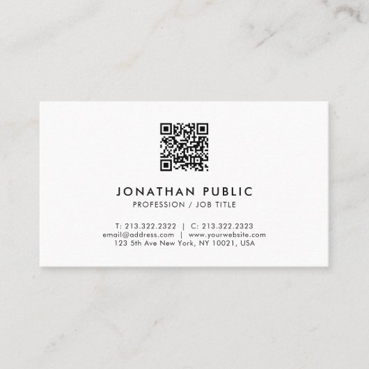 Modern Elegant Professional QR Code Template 名刺 (正面)