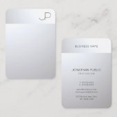 Modern Elegant Professional Silver Look Mighty 名刺 (正面/裏面)