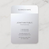 Modern Elegant Professional Silver Look Mighty 名刺 (裏面)