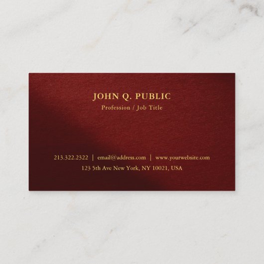 Modern Elegant Professional Template Gold Text 名刺 (裏面)