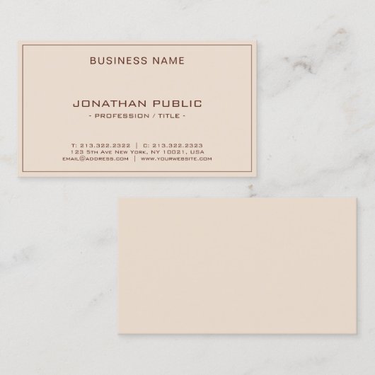 Modern Elegant Professional Template Terracotta 名刺 (正面/裏面)