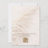 Modern Elegant QR Code Pampas Grass Boho Wedding 招待状 (裏面)