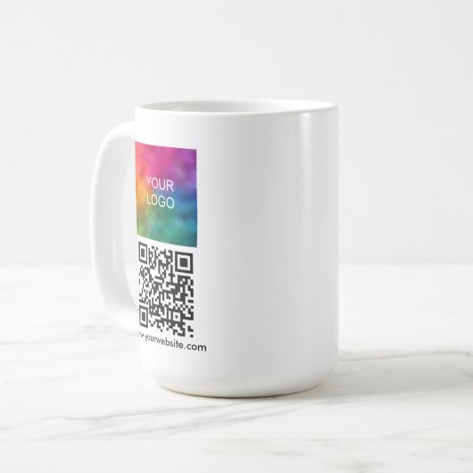 Modern Elegant QR Code Upload Logo Template コーヒーマグカップ (正面左)