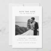 Modern Elegant QR Code Wedding Photo Save The Date 招待状 (正面)