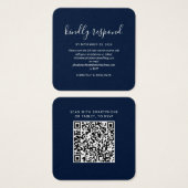 Modern Elegant QR Code Wedding RSVP Card (正面&裏面)