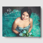 Modern Elegant Quinceanera 15th Birthday 2 Photo ゲストブック (裏面)