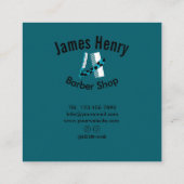 Modern Elegant Razor Barber Square Business Card スクエア名刺 (裏面)
