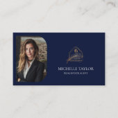 Modern Elegant Real Estate Realtor Photo Gold 名刺 (正面)