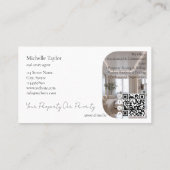 Modern Elegant Real Estate Realtor Photo Gold 名刺 (裏面)