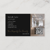 Modern Elegant Real Estate Realtor Photo Gold 名刺 (裏面)