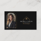 Modern Elegant Real Estate Realtor Photo Gold 名刺 (正面)