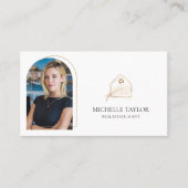 Modern Elegant Real Estate Realtor Photo Gold 名刺 (正面)