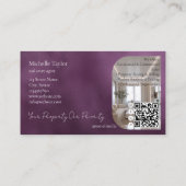 Modern Elegant Real Estate Realtor Photo Gold 名刺 (裏面)