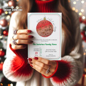 Modern Elegant Red Christmas Doodle Ornament  招待状