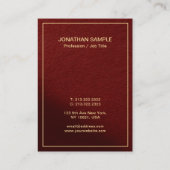 Modern Elegant Red & Gold Template Mighty Vertical 名刺 (裏面)