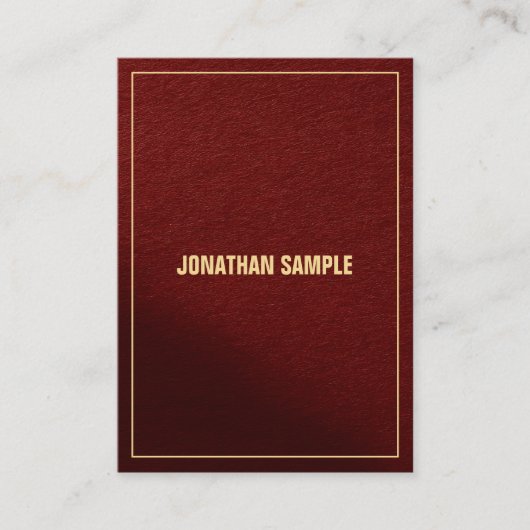 Modern Elegant Red & Gold Template Mighty Vertical 名刺 (正面)