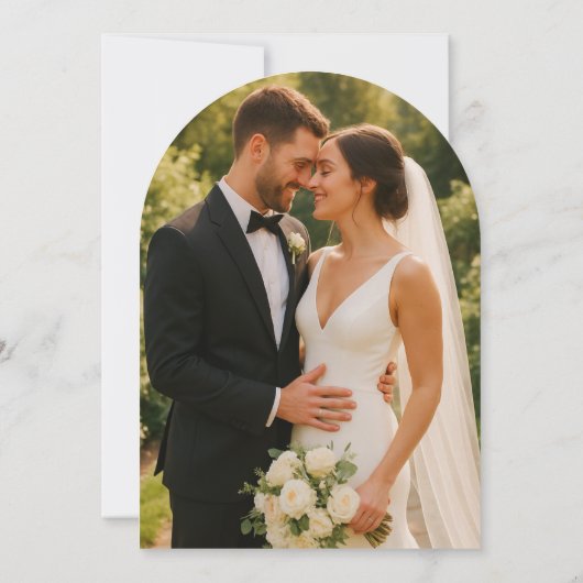 Modern Elegant Romantic Floral Wreath Wedding 招待状 (裏面)