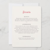 Modern Elegant Romantic Floral Wreath Wedding 招待状 (裏面)