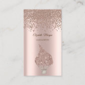 Modern Elegant Rose Gold Diamonds Glitter Whisk  名刺 (正面)