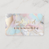 Modern Elegant Rose Gold Hearts Opal Stone ロイヤリティカード (正面)