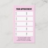 Modern Elegant Rose White Black Salon 予約カード (正面)