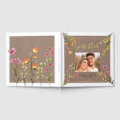 Modern Elegant Rustic Wildflowers Photo Wedding ゲストブック (全面)