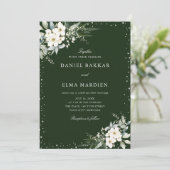Modern Elegant Sage Green Boho Floral Wedding  招待状 (スタンド正面)