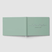 Modern Elegant Sage Green Personalize Wedding ゲストブック (全面)