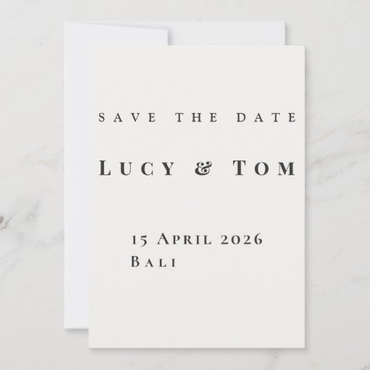 Modern Elegant Save the Date Card 招待状 (正面)