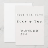 Modern Elegant Save the Date Card 招待状 (正面/裏面)