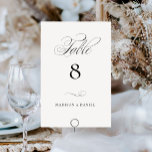 Modern Elegant Script Classic Wedding テーブルナンバー<br><div class="desc">Modern Elegant Script Classic Wedding Table Number features a beautiful script and elegant styling.</div>