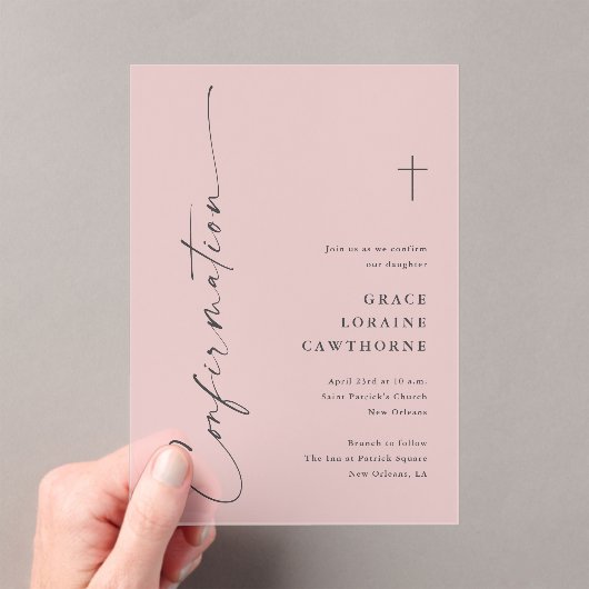 Modern Elegant Script Confirmation アクリル招待状 (インサイチュ (ポータブル))