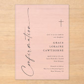 Modern Elegant Script Confirmation アクリル招待状 (正面)