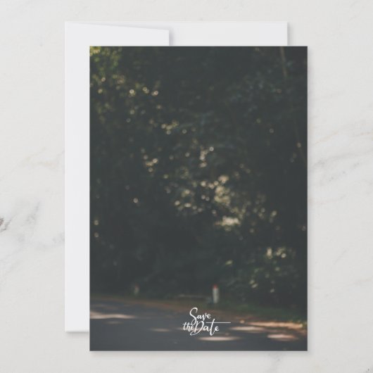 Modern Elegant Script Custom Photo Wedding  招待状 (裏面)