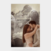 Modern elegant script engagement photo welcome アクリルサイン (正面)