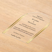 Modern Elegant Script gold wedding アクリル招待状 (レイダウン)