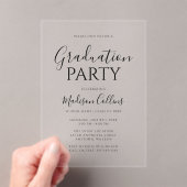 Modern Elegant Script Graduation Party アクリル招待状 (インサイチュ (ポータブル))