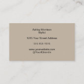 Modern Elegant Script Hair Stylist Beige  名刺 (裏面)