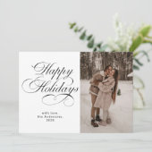 Modern Elegant Script Photo Collage Christmas シーズンカード (スタンド正面)