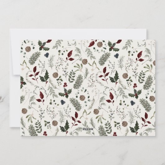 Modern Elegant Script Photo Collage Christmas シーズンカード (裏面)