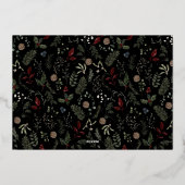 Modern Elegant Script Photo Collage Gold Christmas 箔シーズンカード (裏面)