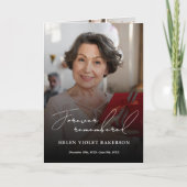 Modern Elegant Script Photo Folded Funeral Program プログラム (正面)