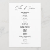 Modern Elegant Script Photo Funeral Flat プログラム (裏面)