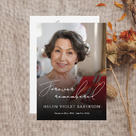 Modern Elegant Script Photo Funeral Flat プログラム