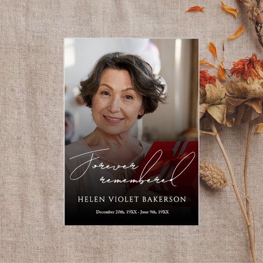 Modern Elegant Script Photo Funeral Welcome Sign ポスター