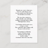 Modern Elegant Script Photo Funeral Welcome Sign 名刺 (裏面)