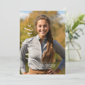 Modern Elegant Script Photo Graduation 案内状 (スタンド正面)