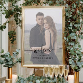 Modern Elegant Script Photo Wedding Welcome ポスター